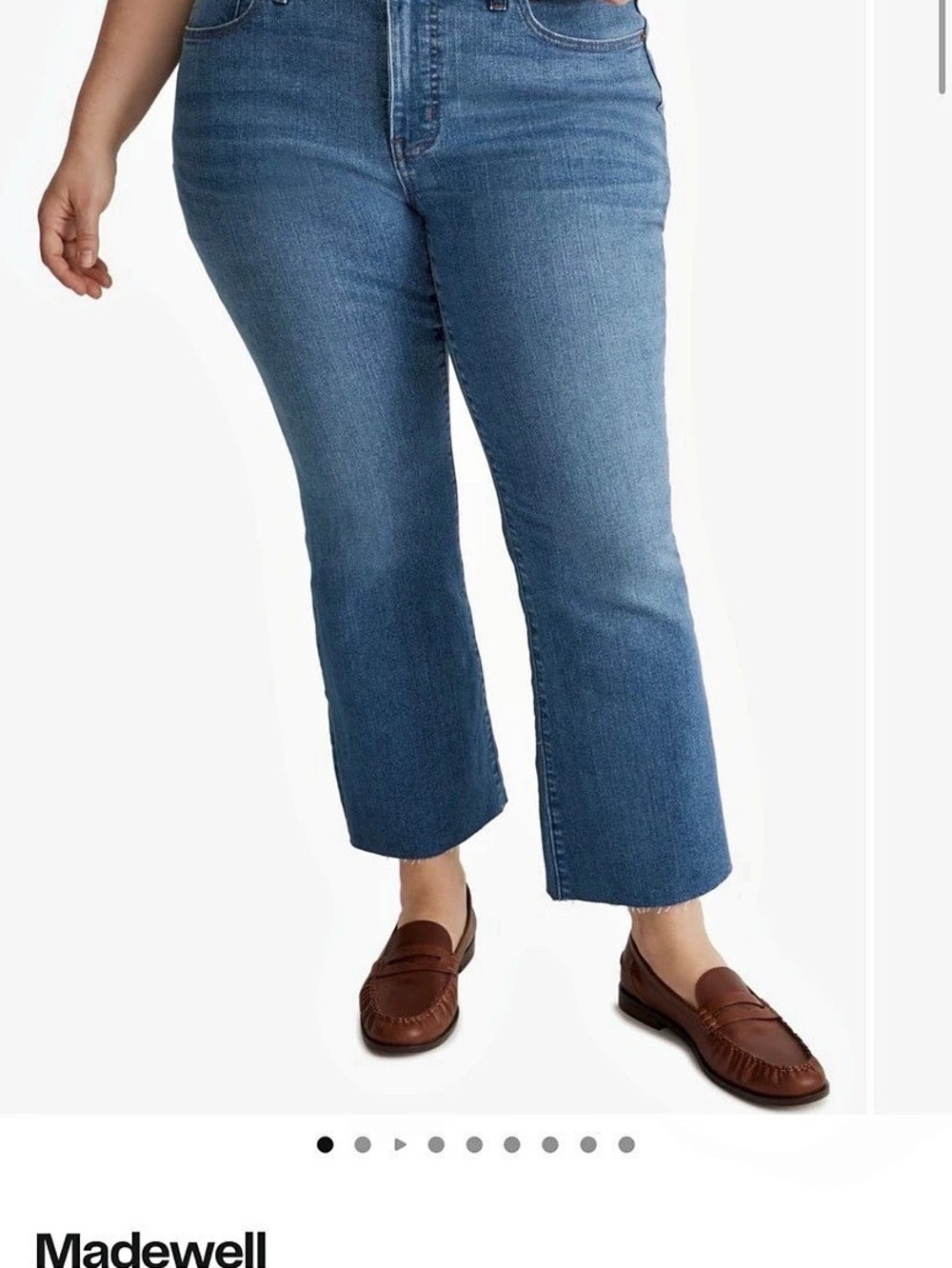 Madewell Raw Hem Kick Out Crop Jeans in Plus Blue